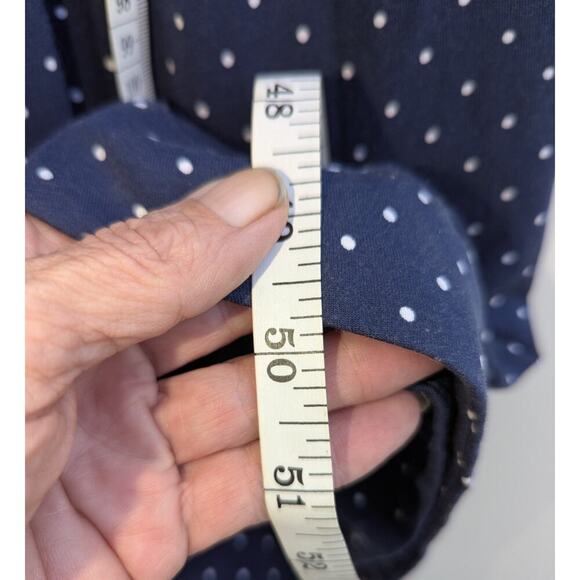 Lands' End Tencel Cotton Modal Polka Dot Surplice Maxi Dress Women Sz L/P - Picture 2 of 8